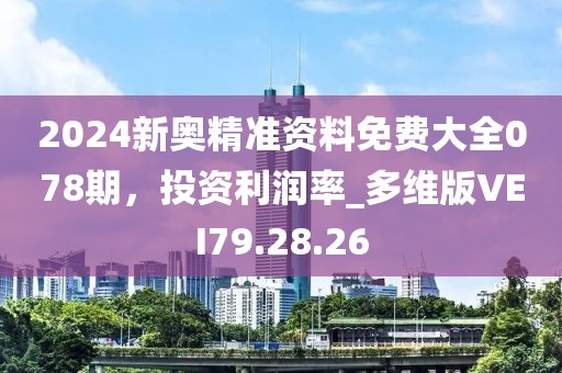 2024新奥精准资料免费大全078期，投资利润率_多维版VEI79.28.26