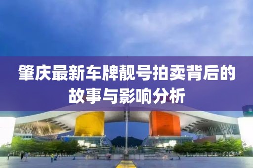肇庆最新车牌靓号拍卖背后的故事与影响分析