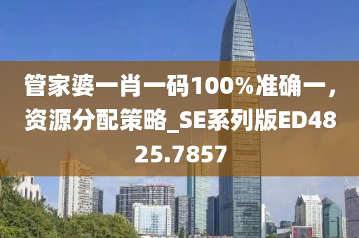 管家婆一肖一码100%准确一，资源分配策略_SE系列版ED4825.7857