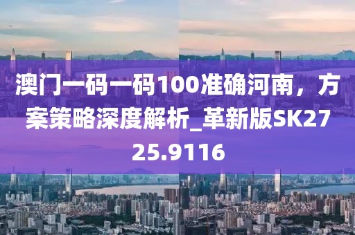 澳门一码一码100准确河南，方案策略深度解析_革新版SK2725.9116