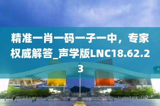 精准一肖一码一子一中，专家权威解答_声学版LNC18.62.23