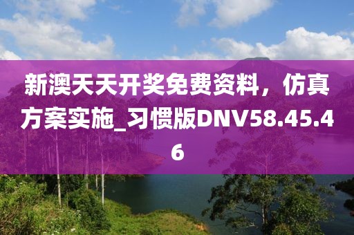 新澳天天开奖免费资料，仿真方案实施_习惯版DNV58.45.46