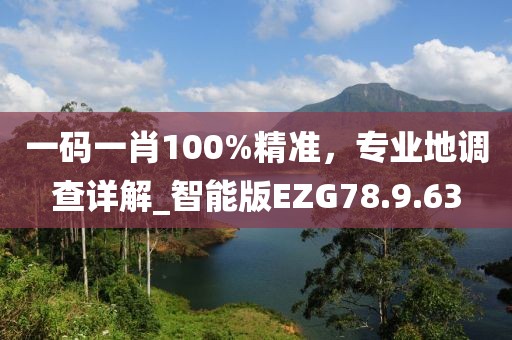 一码一肖100%精准，专业地调查详解_智能版EZG78.9.63
