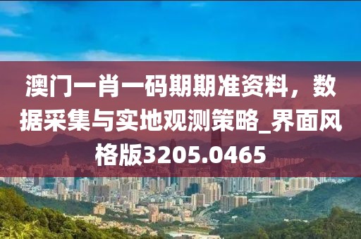 澳门一肖一码期期准资料，数据采集与实地观测策略_界面风格版3205.0465