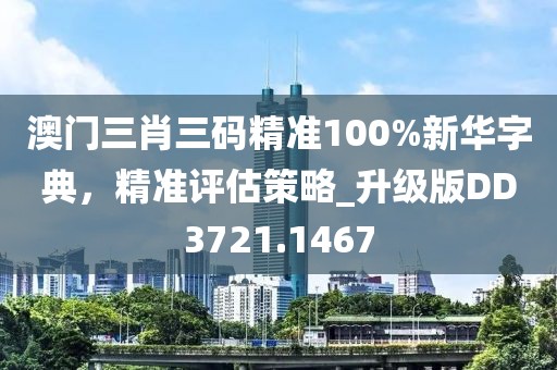 澳门三肖三码精准100%新华字典，精准评估策略_升级版DD3721.1467