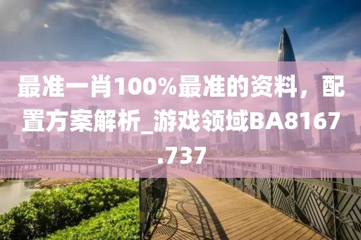 最准一肖100%最准的资料，配置方案解析_游戏领域BA8167.737