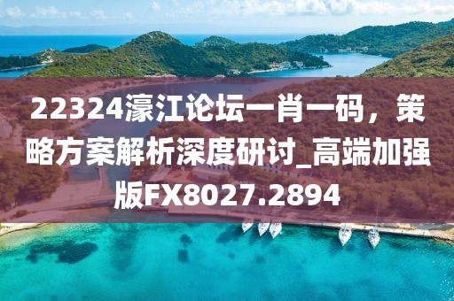 22324濠江论坛一肖一码，策略方案解析深度研讨_高端加强版FX8027.2894