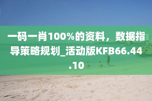 一码一肖100%的资料，数据指导策略规划_活动版KFB66.44.10