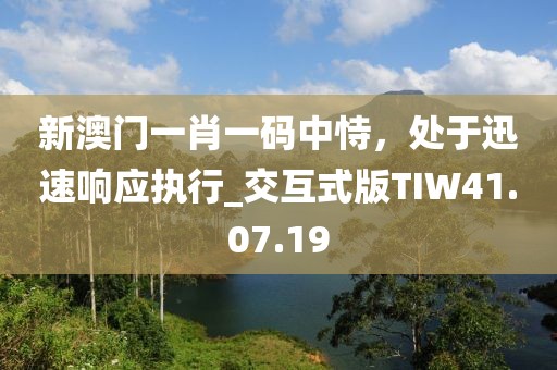 新澳门一肖一码中恃，处于迅速响应执行_交互式版TIW41.07.19
