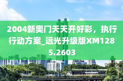 2004新奥门天天开好彩，执行行动方案_远光升级版XM1285.2603