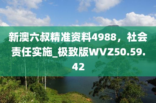 新澳六叔精准资料4988，社会责任实施_极致版WVZ50.59.42