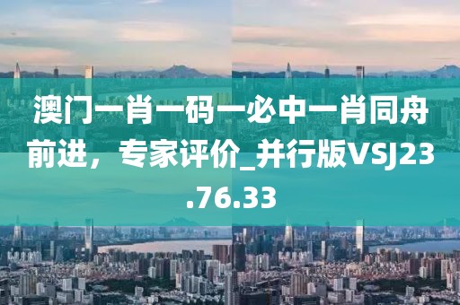 澳门一肖一码一必中一肖同舟前进，专家评价_并行版VSJ23.76.33
