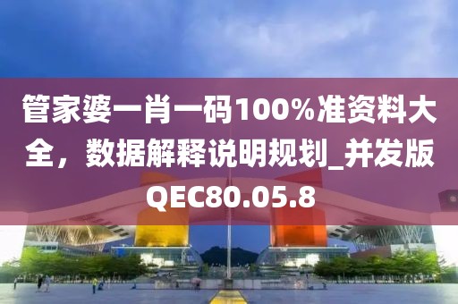 管家婆一肖一码100%准资料大全，数据解释说明规划_并发版QEC80.05.8