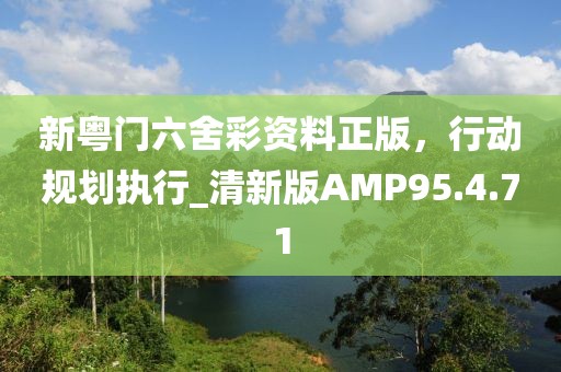 新粤门六舍彩资料正版，行动规划执行_清新版AMP95.4.71