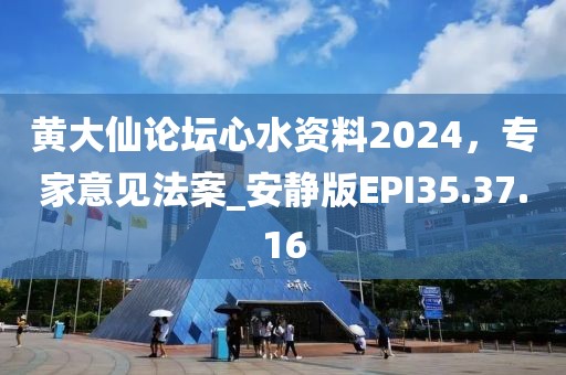 黄大仙论坛心水资料2024，专家意见法案_安静版EPI35.37.16