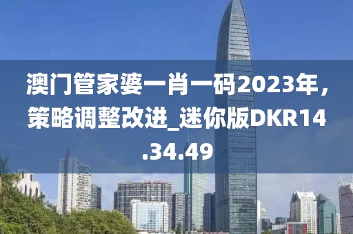 澳门管家婆一肖一码2023年，策略调整改进_迷你版DKR14.34.49