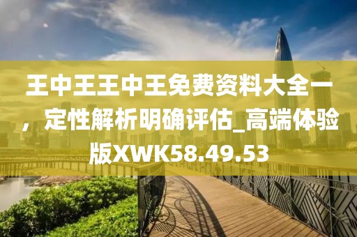 王中王王中王免费资料大全一，定性解析明确评估_高端体验版XWK58.49.53