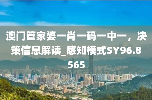 澳门管家婆一肖一码一中一，决策信息解读_感知模式SY96.8565
