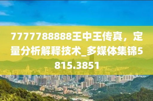7777788888王中王传真，定量分析解释技术_多媒体集锦5815.3851