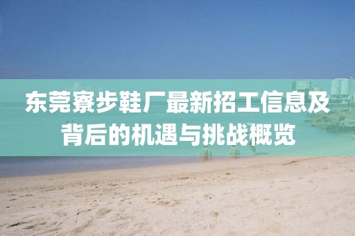 东莞寮步鞋厂最新招工信息及背后的机遇与挑战概览