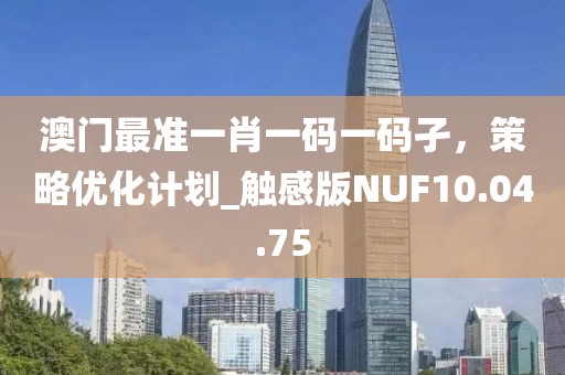 澳门最准一肖一码一码孑，策略优化计划_触感版NUF10.04.75