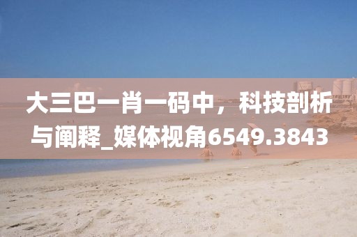 大三巴一肖一码中，科技剖析与阐释_媒体视角6549.3843