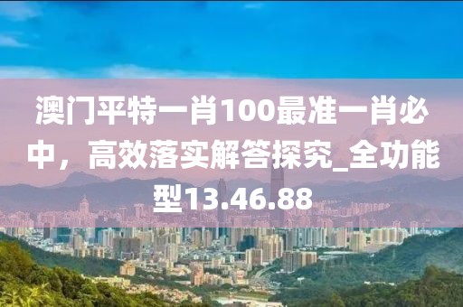 澳门平特一肖100最准一肖必中，高效落实解答探究_全功能型13.46.88