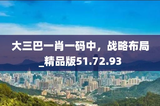 大三巴一肖一码中，战略布局_精品版51.72.93
