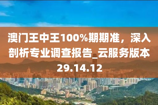 澳门王中王100%期期准，深入剖析专业调查报告_云服务版本29.14.12