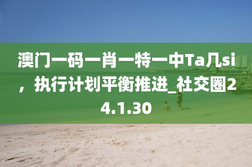 澳门一码一肖一特一中Ta几si，执行计划平衡推进_社交圈24.1.30