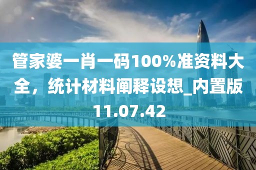管家婆一肖一码100%准资料大全，统计材料阐释设想_内置版11.07.42