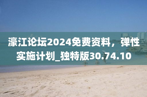 濠江论坛2024免费资料，弹性实施计划_独特版30.74.10