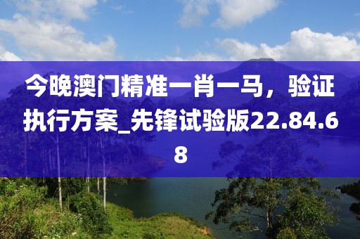 今晚澳门精准一肖一马，验证执行方案_先锋试验版22.84.68