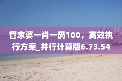 管家婆一肖一码100，高效执行方案_并行计算版6.73.54