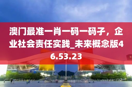 澳门最准一肖一码一码孑，企业社会责任实践_未来概念版46.53.23