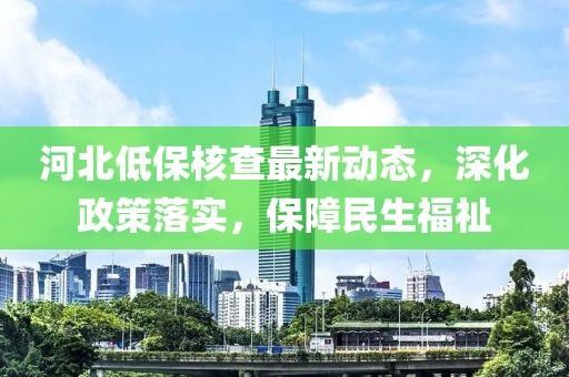 河北低保核查最新动态，深化政策落实，保障民生福祉