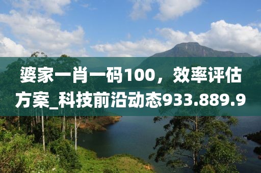 婆家一肖一码100，效率评估方案_科技前沿动态933.889.90