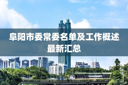 阜阳市委常委名单及工作概述最新汇总