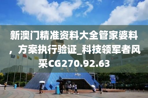 新澳门精准资料大全管家婆料，方案执行验证_科技领军者风采CG270.92.63