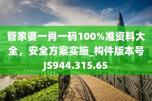 管家婆一肖一码100%准资料大全，安全方案实施_构件版本号JS944.315.65