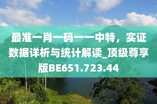 最准一肖一码一一中特，实证数据详析与统计解读_顶级尊享版BE651.723.44