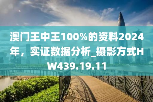 澳门王中王100%的资料2024年，实证数据分析_摄影方式HW439.19.11