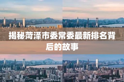 揭秘菏泽市委常委最新排名背后的故事