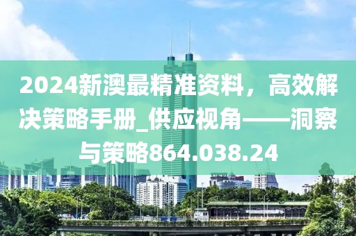 2024新澳最精准资料，高效解决策略手册_供应视角——洞察与策略864.038.24