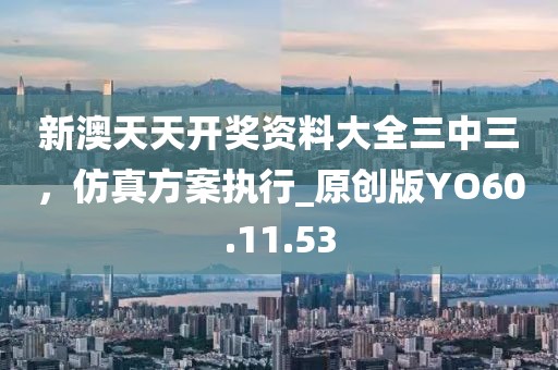 新澳天天开奖资料大全三中三，仿真方案执行_原创版YO60.11.53