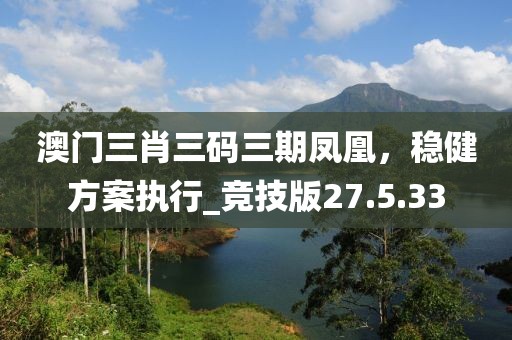 澳门三肖三码三期凤凰，稳健方案执行_竞技版27.5.33