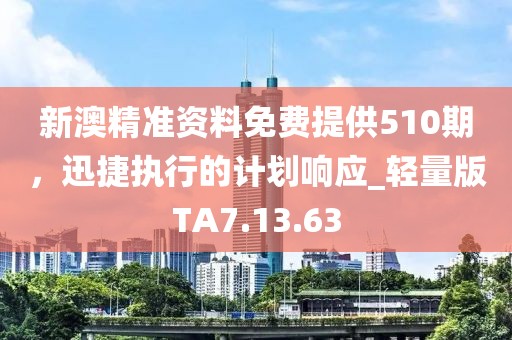 新澳精准资料免费提供510期，迅捷执行的计划响应_轻量版TA7.13.63