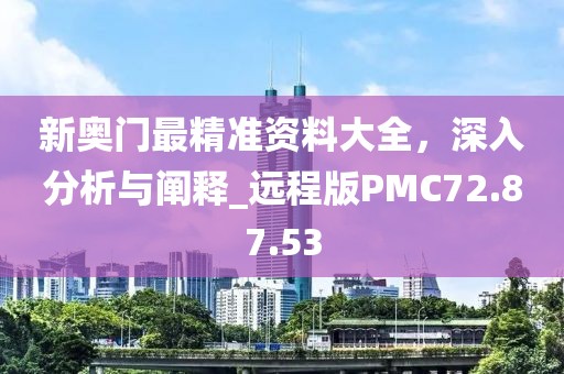 新奥门最精准资料大全，深入分析与阐释_远程版PMC72.87.53