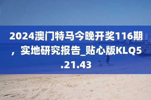 2024澳门特马今晚开奖116期，实地研究报告_贴心版KLQ5.21.43