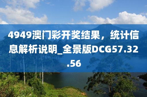 4949澳门彩开奖结果，统计信息解析说明_全景版DCG57.32.56
